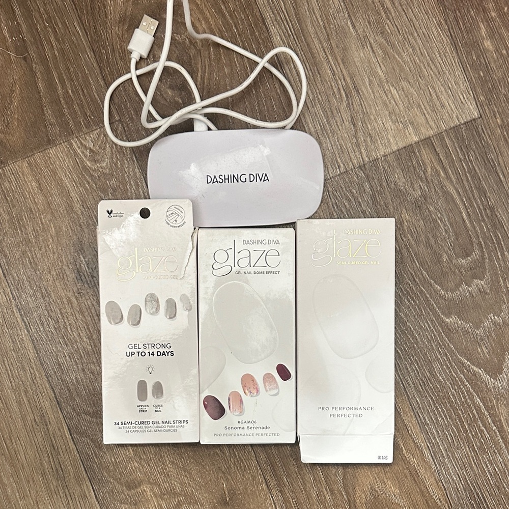 Glaze Gel Nail Kit Bundle with LED Lamp